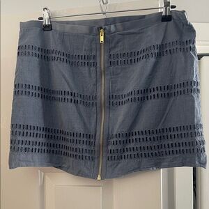 GAP Blue-Gray Mini Skirt with Eyelet Design